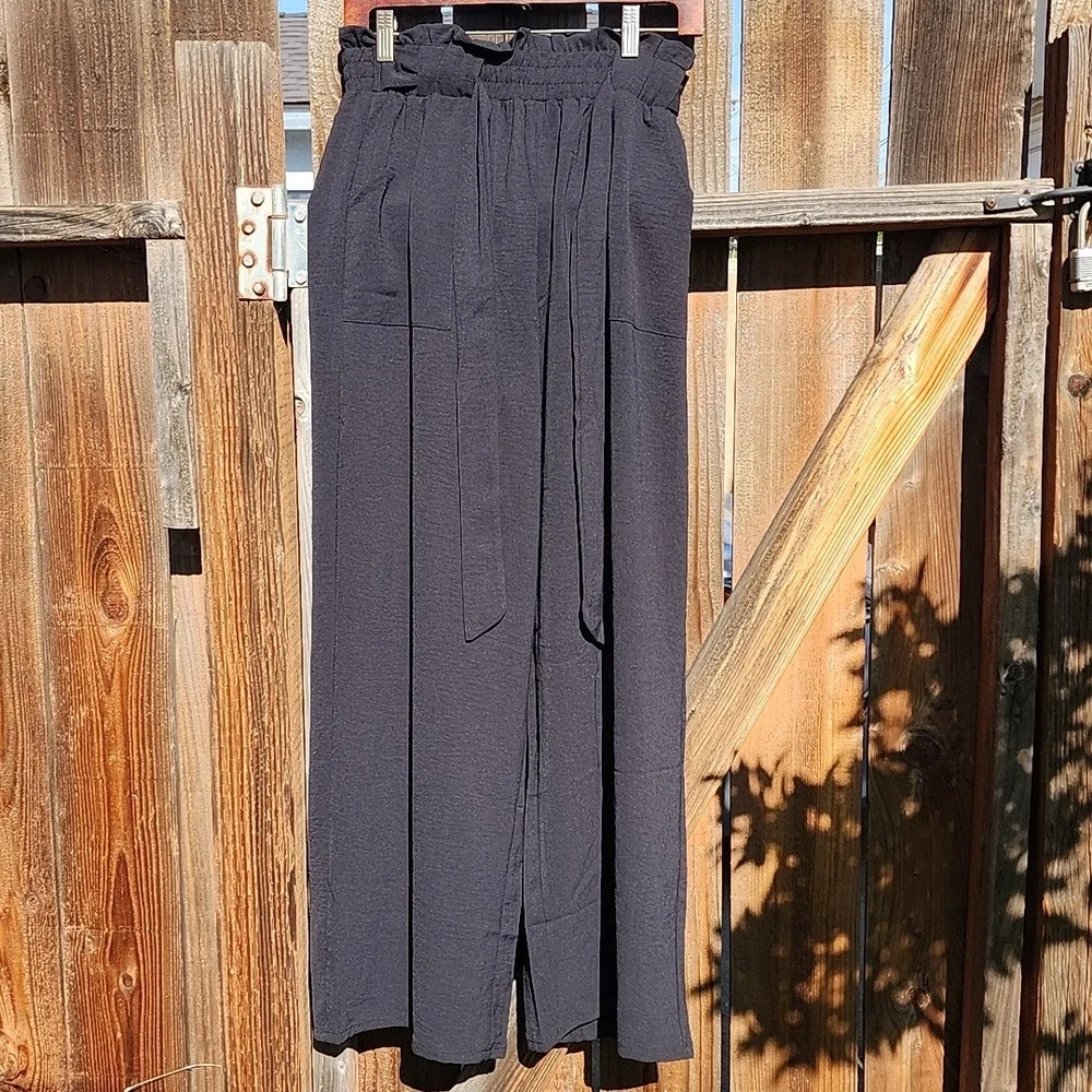 New Black Wide Leg Pants, NWT, Sz. Medium - Picture 3 of 10